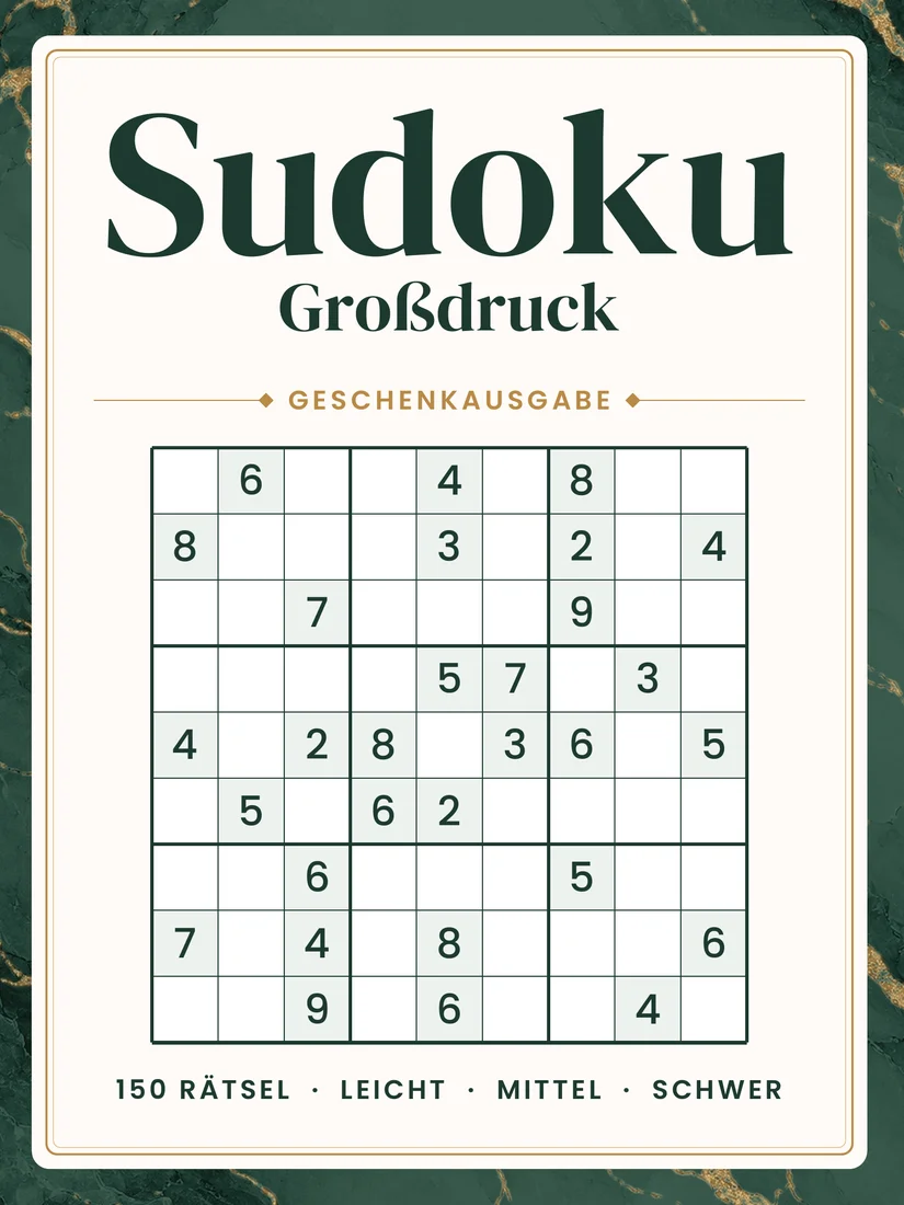 Sudoku Großdruck. Geschenkausgabe — 150 Rätsel, leicht, mittel und schwer